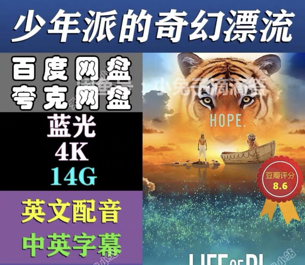 图片[1]-《少年派的奇幻漂流》电影百度网盘1080P夸克网盘4K超高清蓝光在线观看下载-mp1453资源网，提供小学资料，初中资料，4K影视资源付费下载！